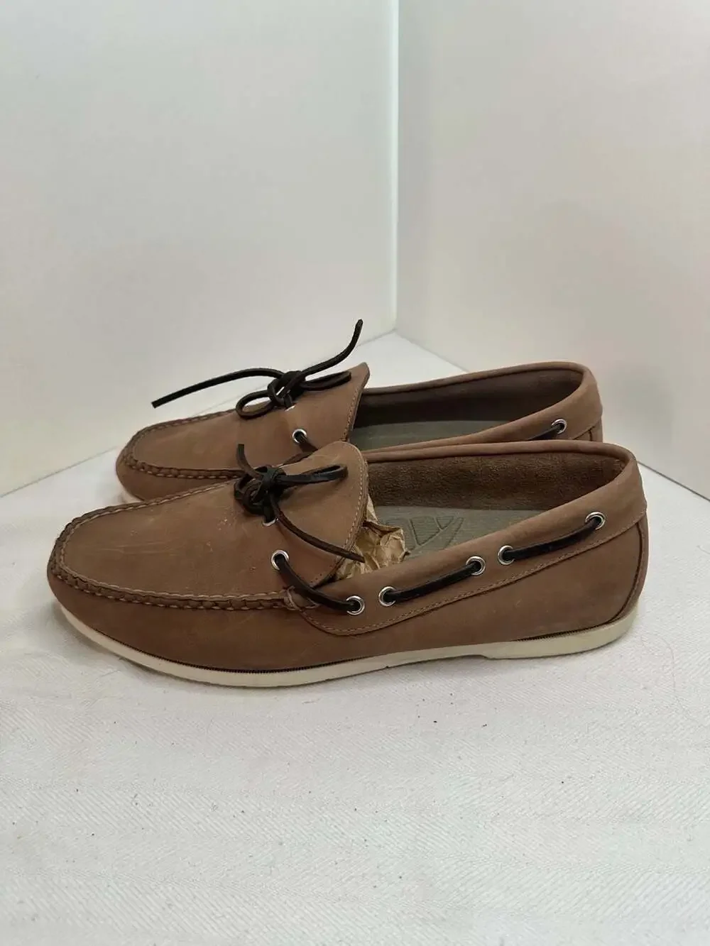 L.L. Bean Brown Leather Boat Shoes, Men's Size 12 EE